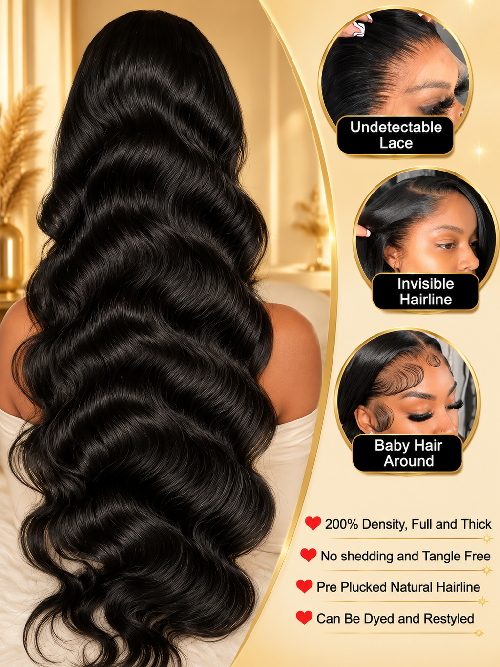 Luxe Body Wave Lace Wig – 180% Density (22 inch)