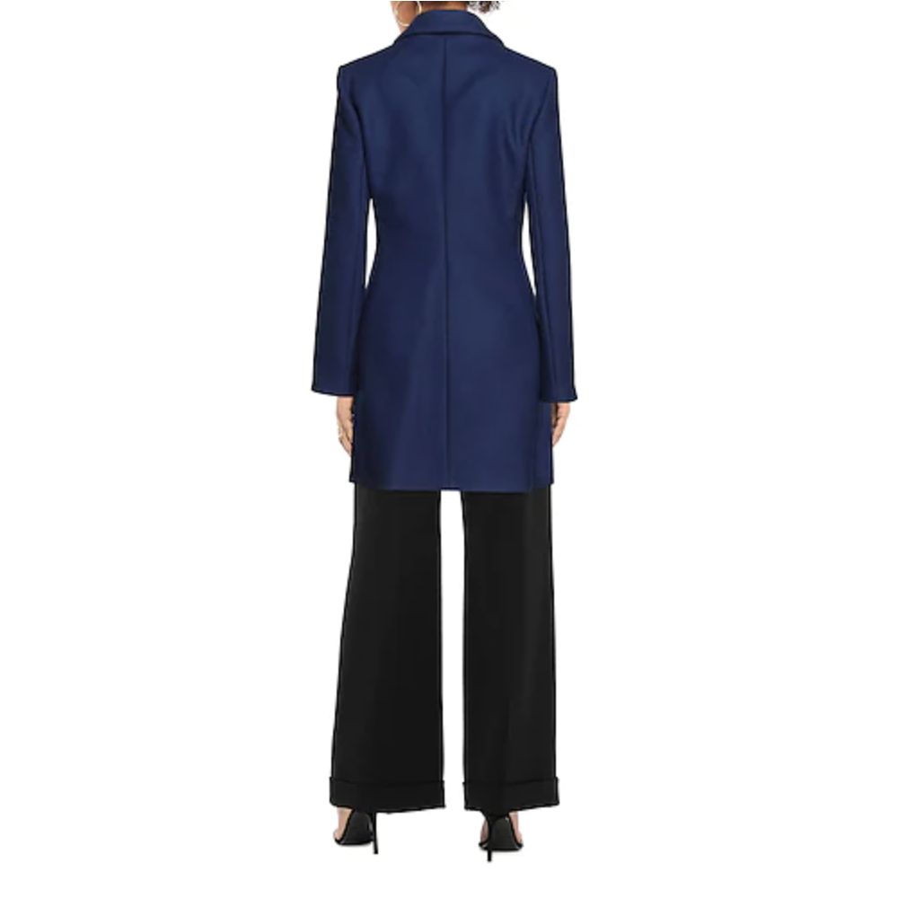 Love Moschino Blue Wool Women Coat