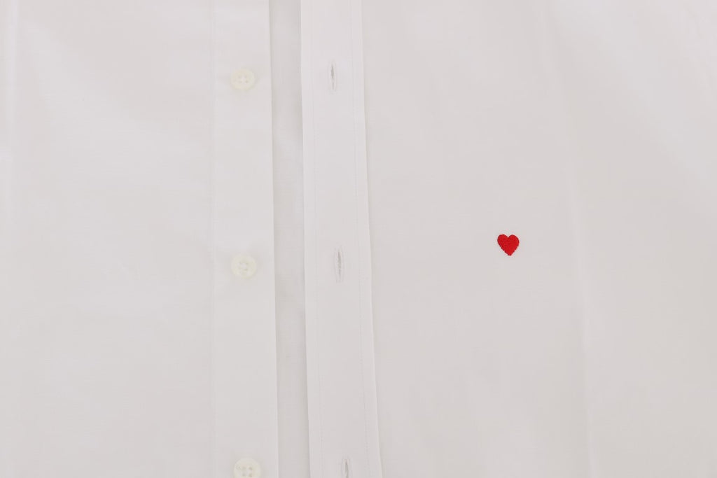 Moschino White Cotton Stretch Slim Fit Dress Shirt
