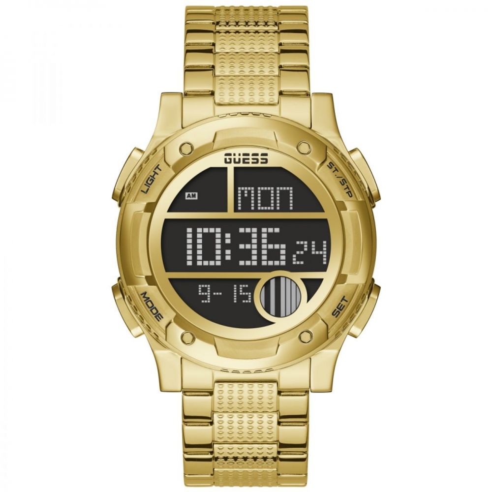 Guess Gold Stainless Steel Digital Watch