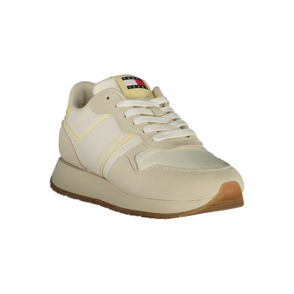 Tommy Hilfiger Beige Leather Women Sneaker