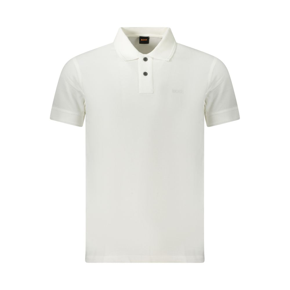 Hugo Boss White Cotton Polo Shirt