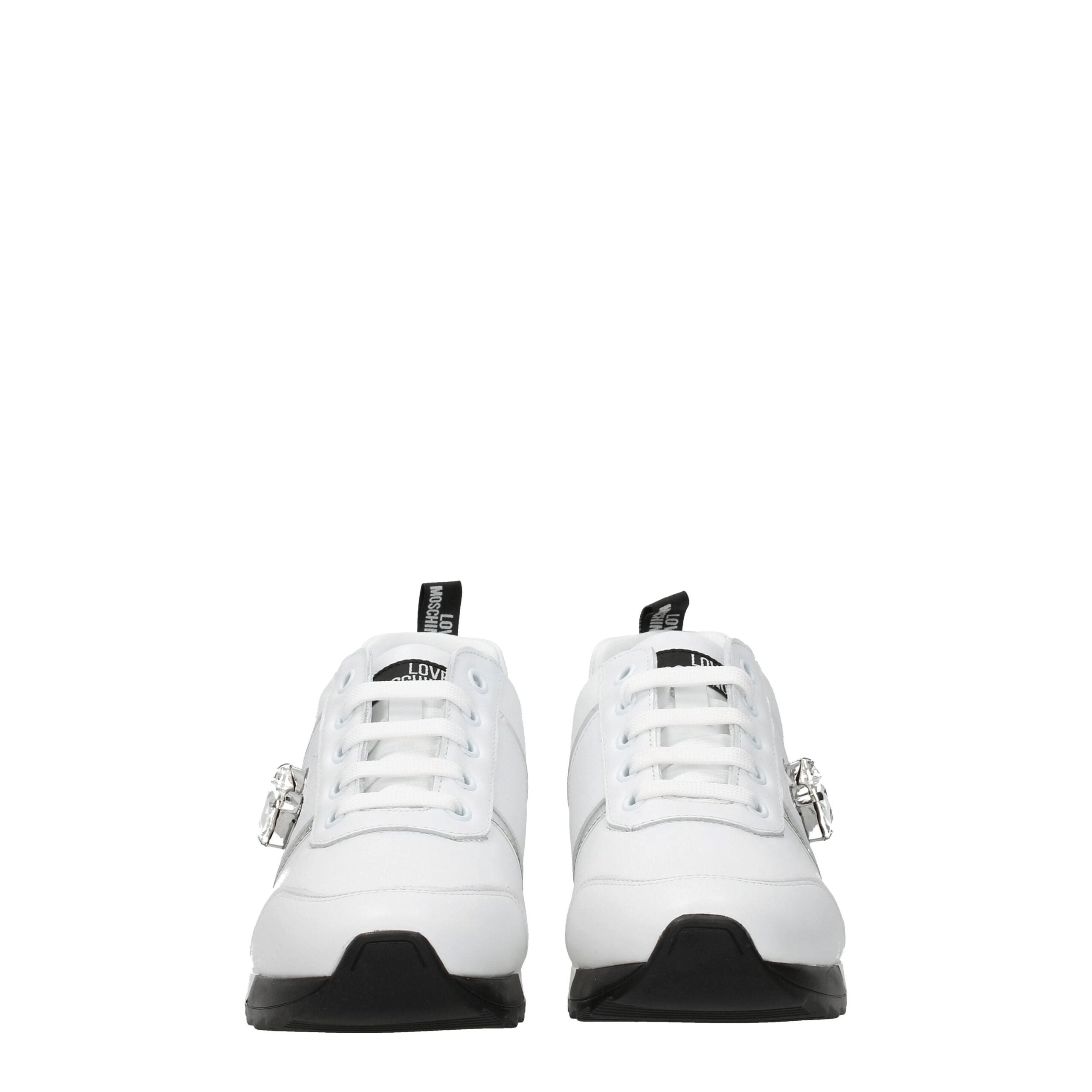 Love Moschino White Leather Low Top Sneakers