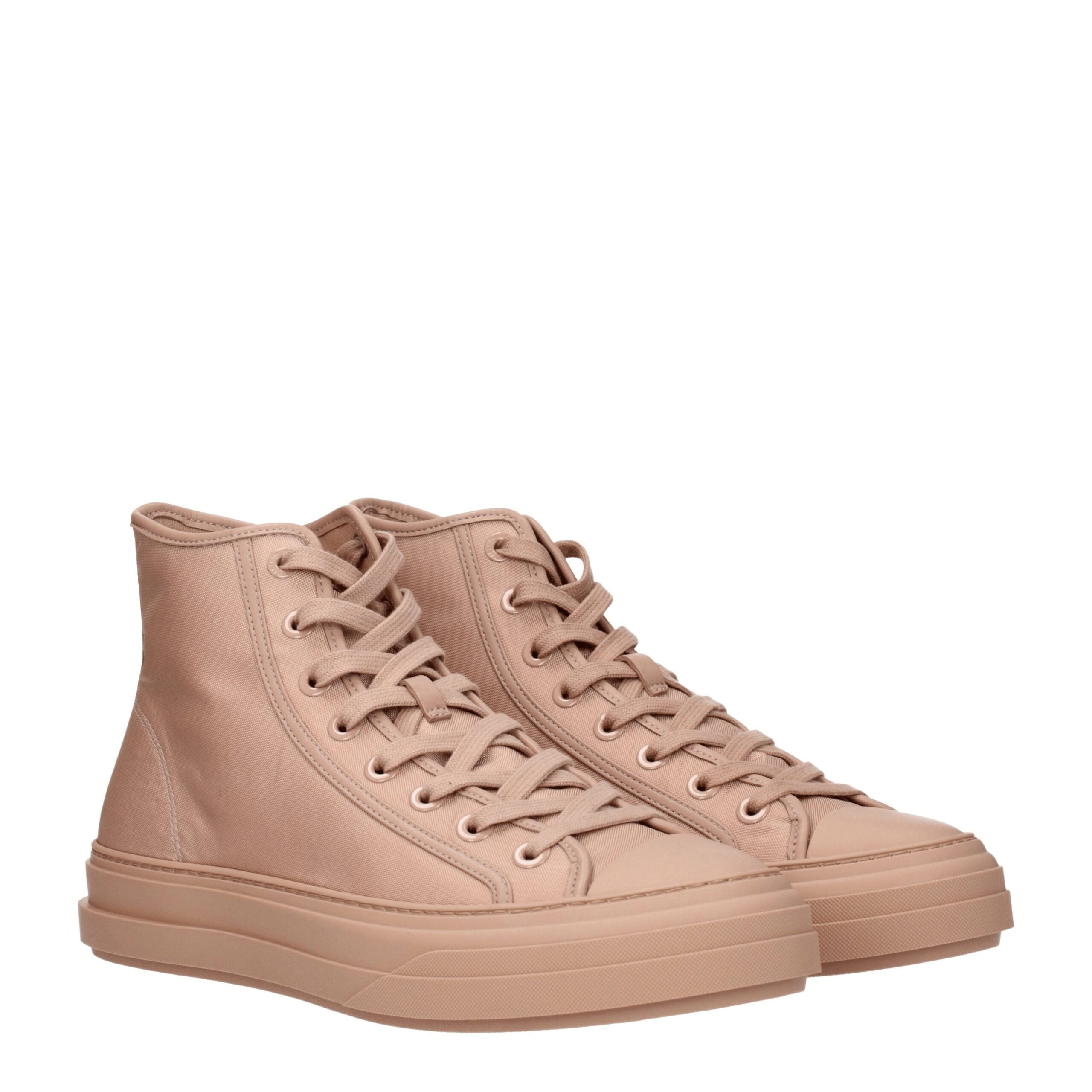 Valentino Garavani Pink Fabric High Top Sneakers