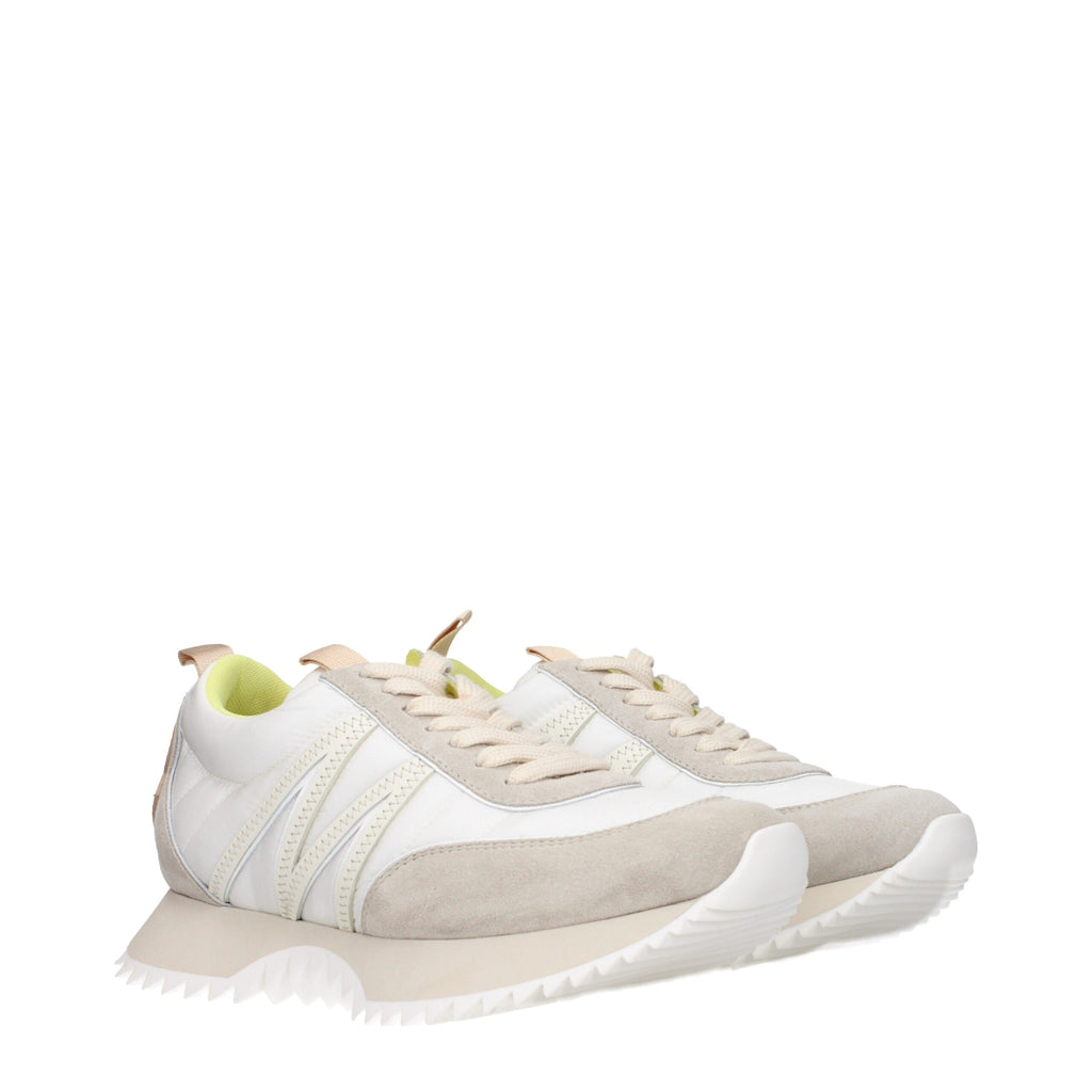 Moncler Beige Fabric Low Top Sneakers