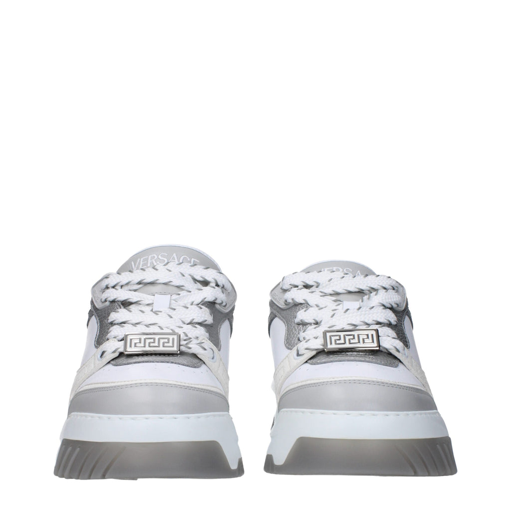 Versace White Leather Chunky Sneakers
