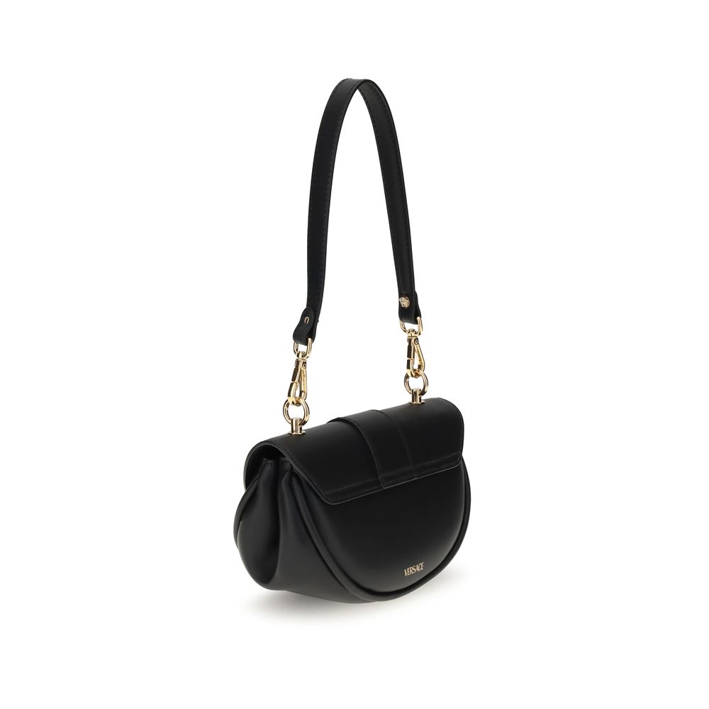 Versace Black Calf Leather Bos Taurus Shoulder Bag
