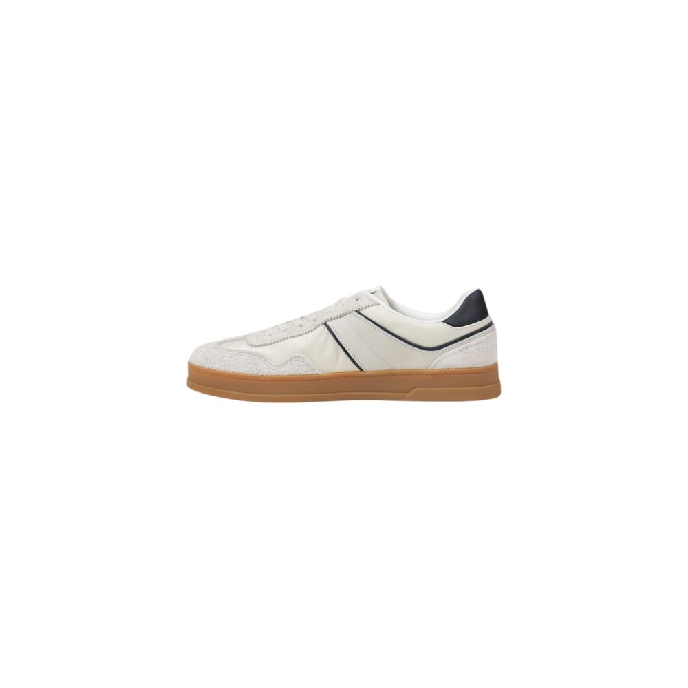 Tommy Hilfiger Jeans Cream Leather Low Top Sneakers