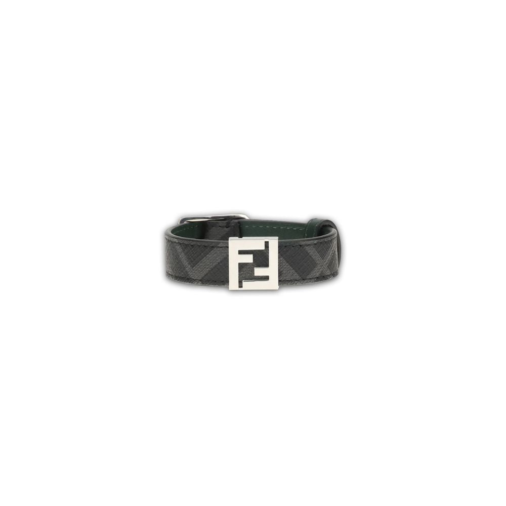Fendi Black Calf Leather Bos Taurus Bracelet