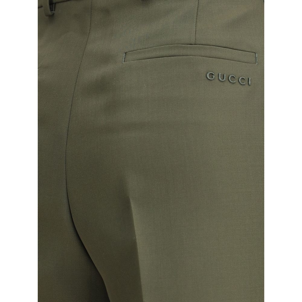 Gucci Green Wool Pants