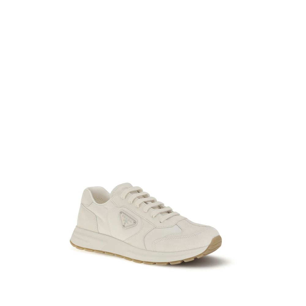 Prada Cream Recycled Polyamide Athletic Sneakers