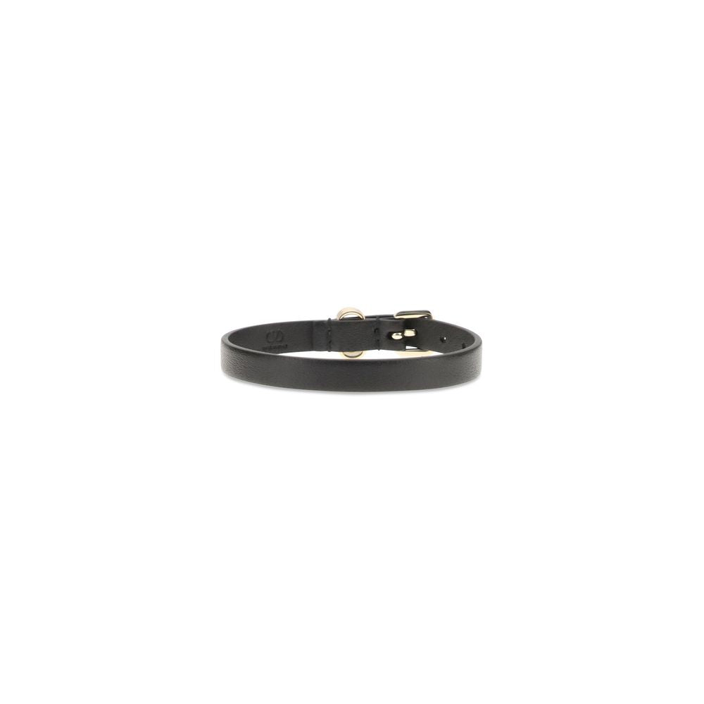 Valentino Garavani Black Calf Leather Bos Taurus Bracelet