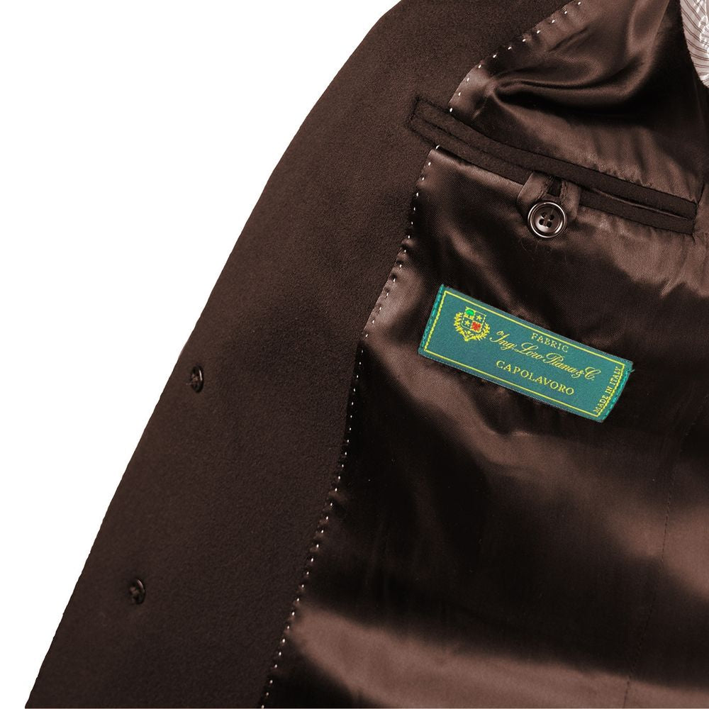Made in Italy Dark Brown Wool Men's Coat
