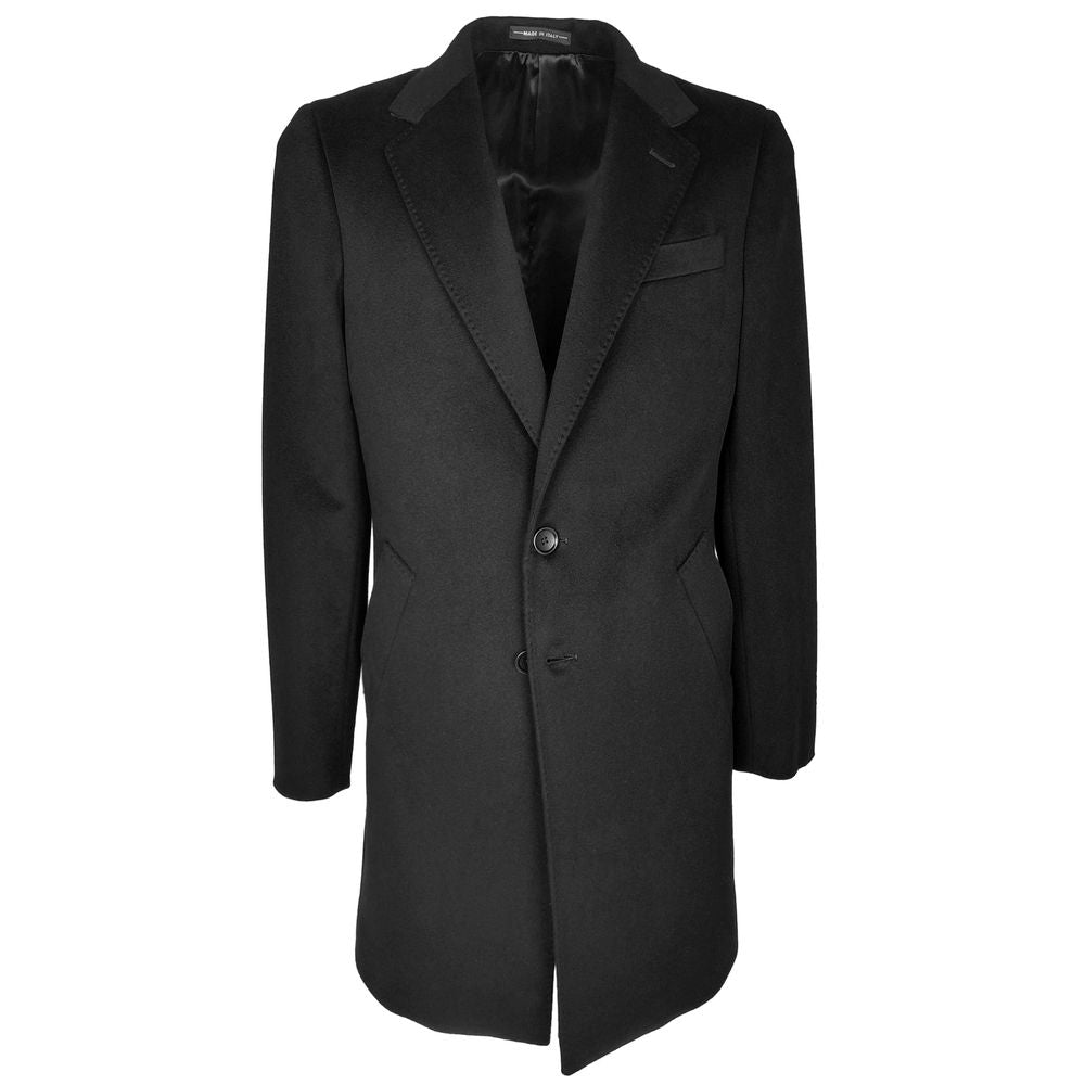 Made in Italy Black Wool Men Jacket