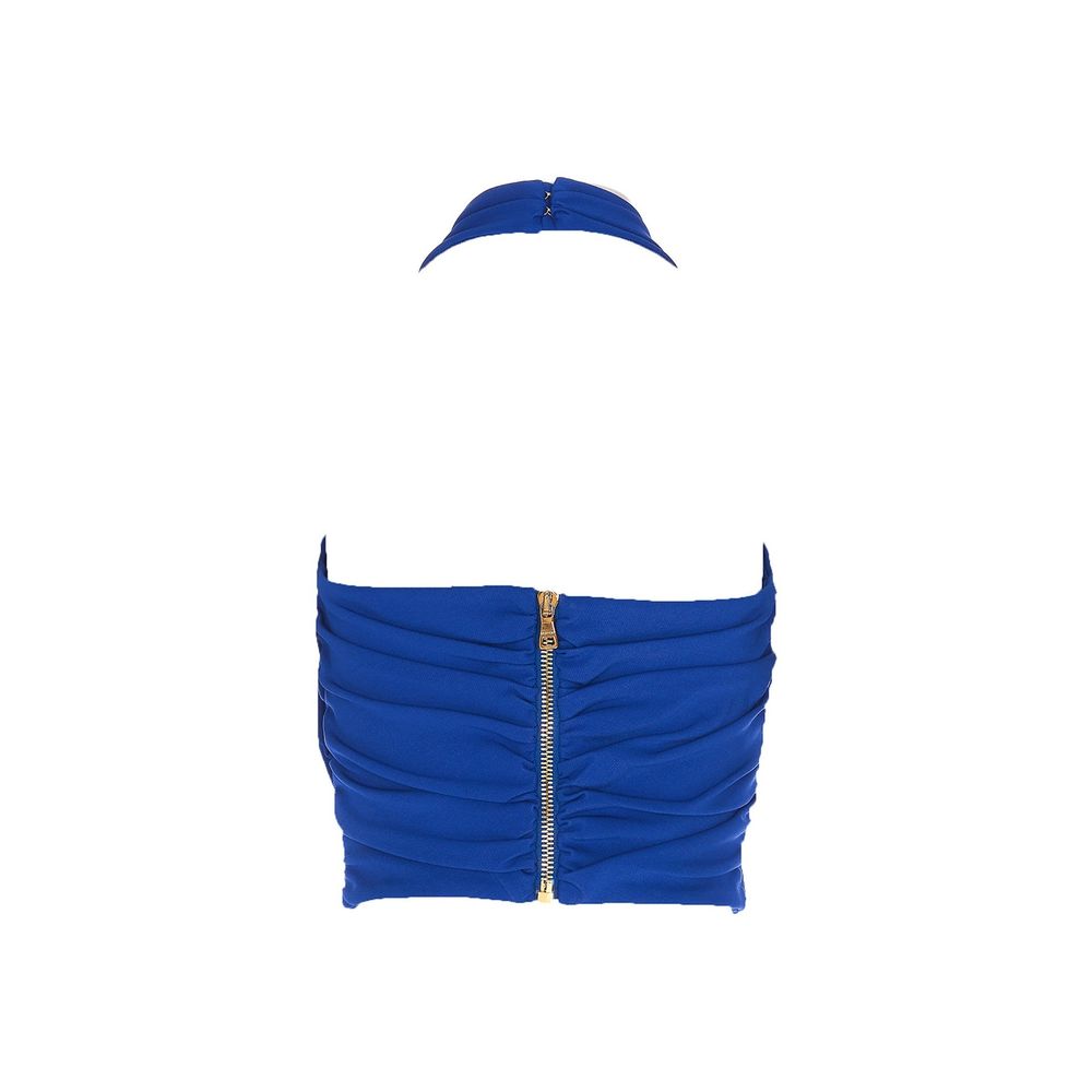 Balmain Blue Elastane Tank Tops