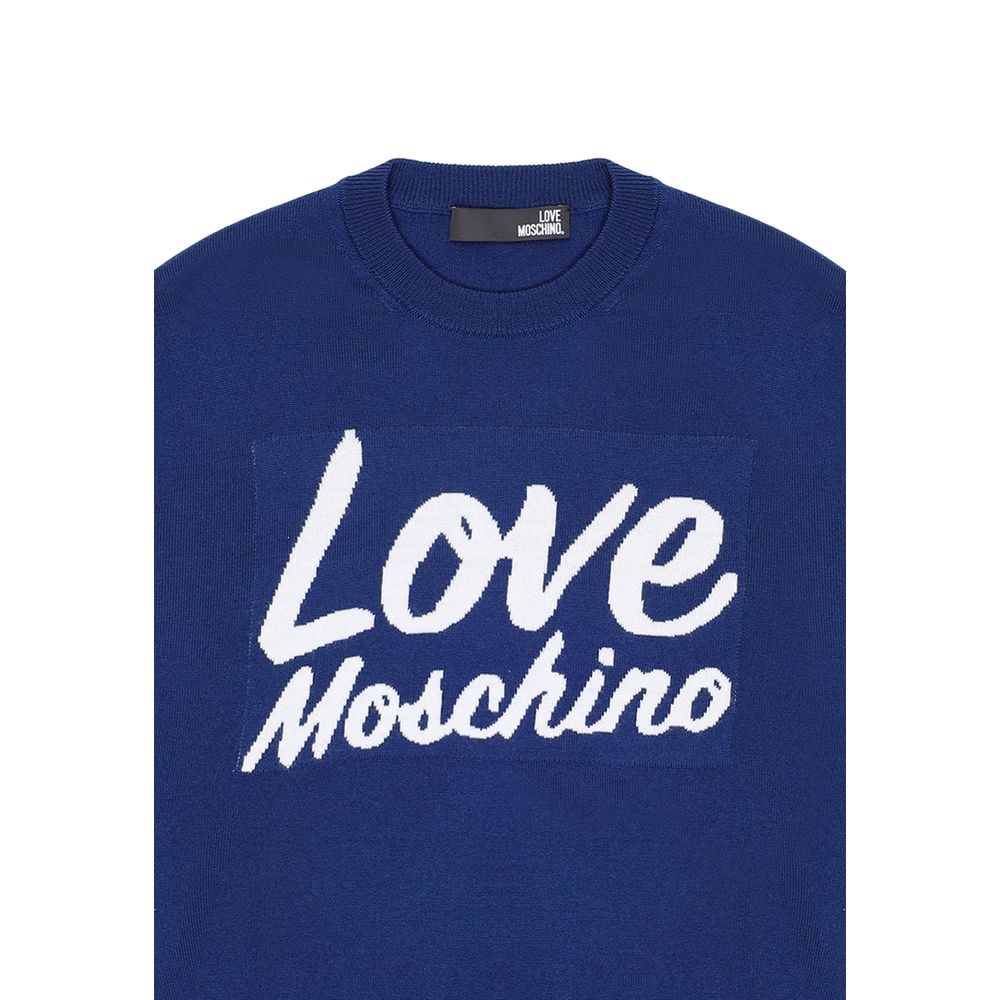 Love Moschino Blue Wool Sweatshirt