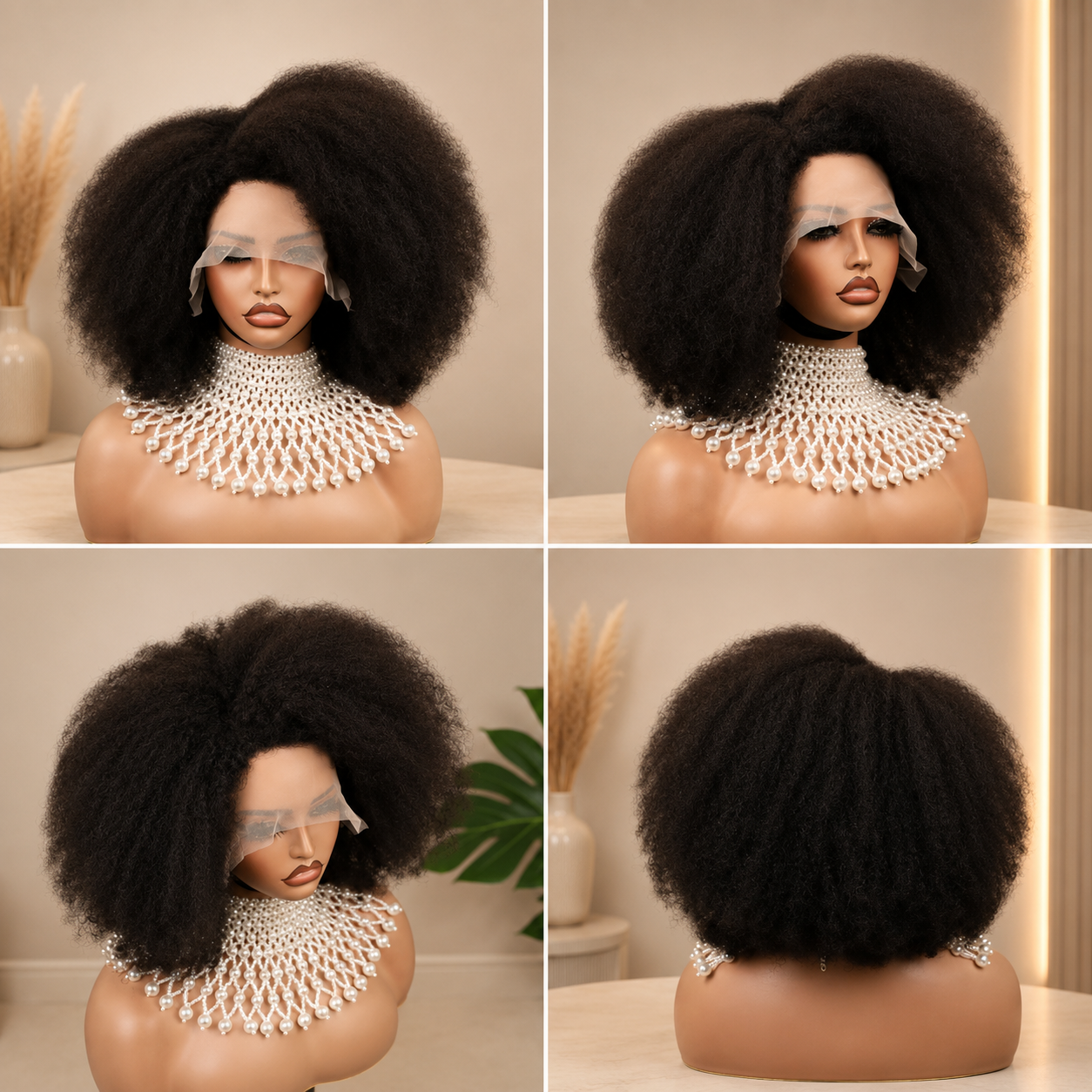 Afro Kinky Straight Lace Front Pruik – Volumineuze Natuurlijke Look