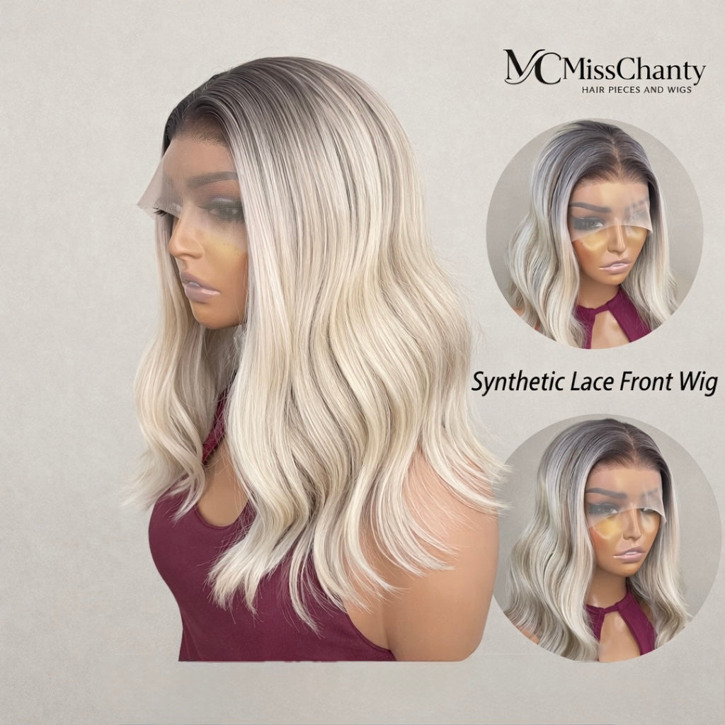 Synthetic Lace Front Wig – Veelkleurig Blond