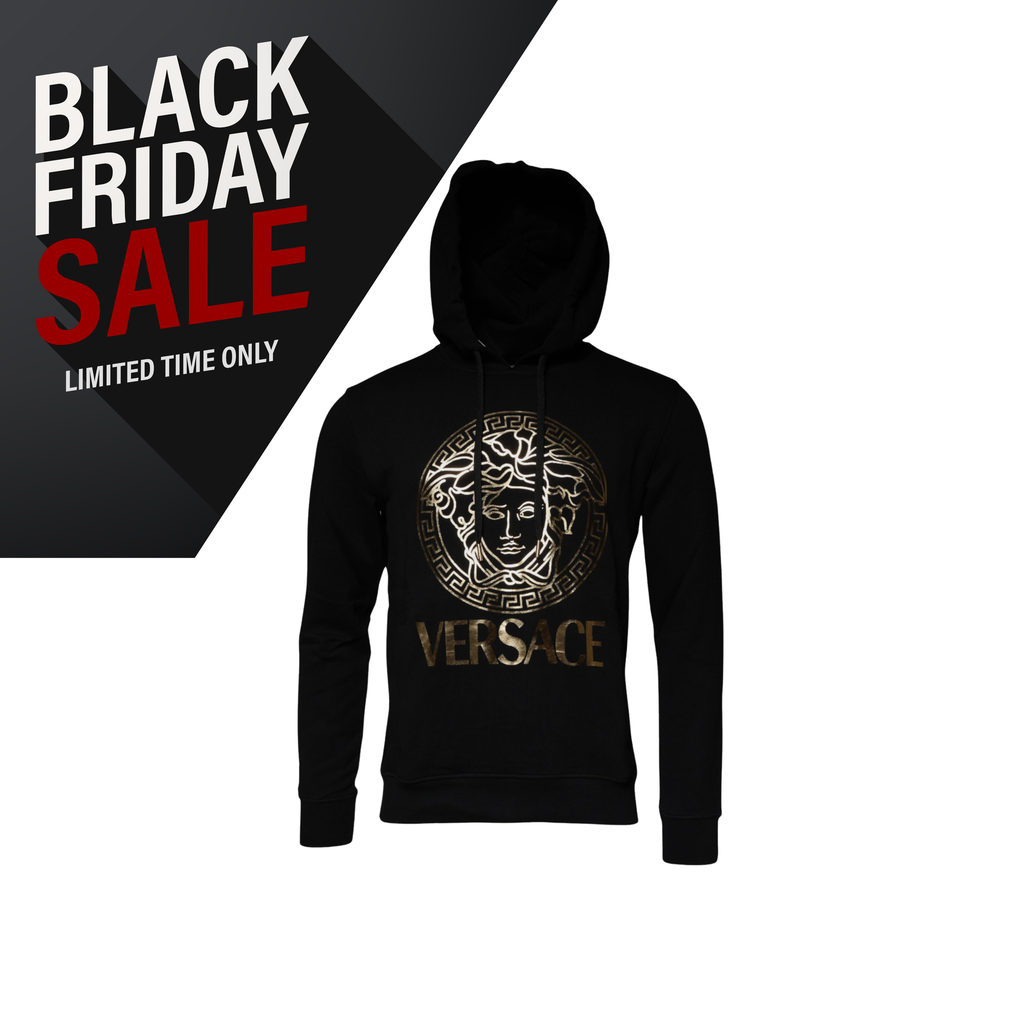 Versace Black Medusa Cotton Hoodie Pullover Sweatshirt Sweater
