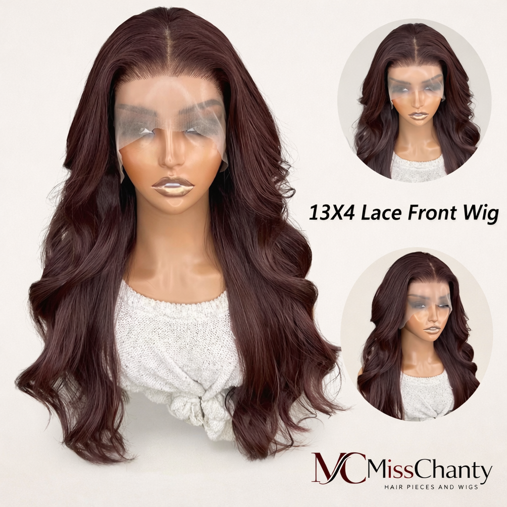13×4 Lace Front Wig – Burgundy