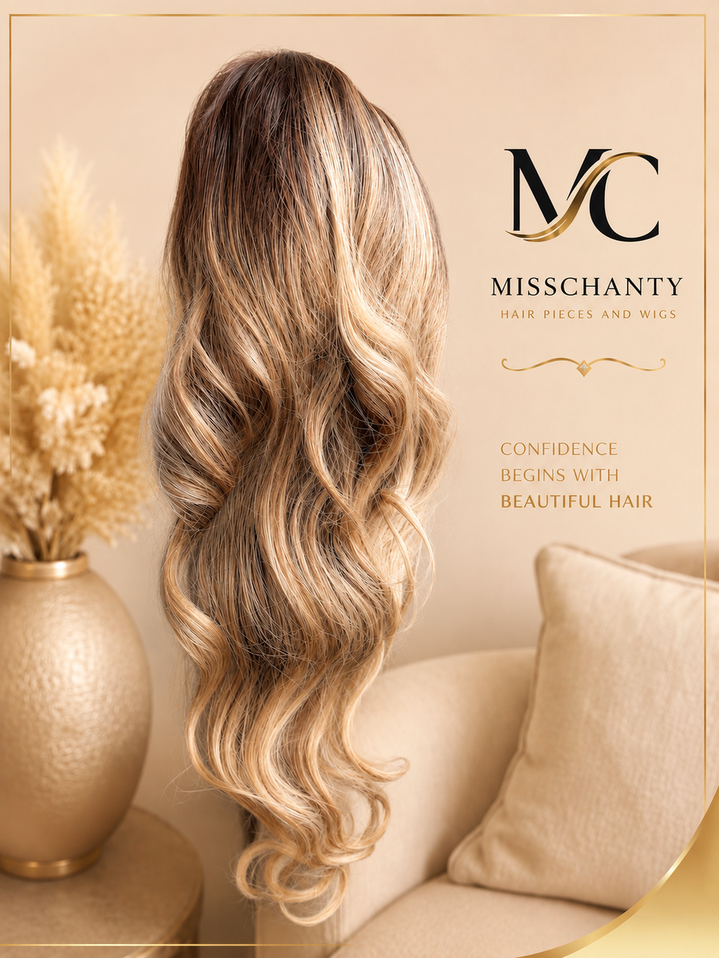 Luxury Balayage Lace Front Wig – Synthetic 26 inch